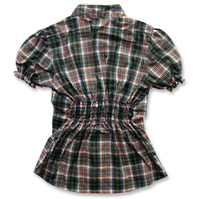 BACK - Gothic Plaid Bodice, Green Top