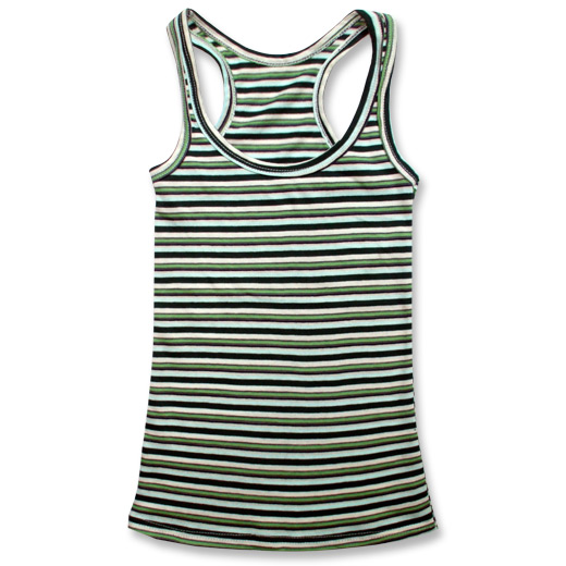 FRONT - Green-White-Green Tank Top