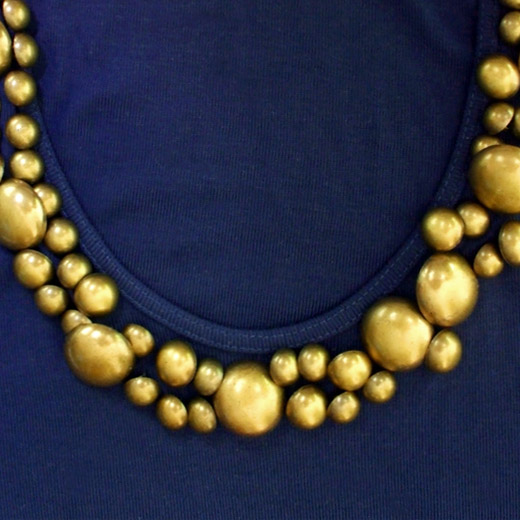 CLOSE-UP 1 - Pearl Beads Blue Top