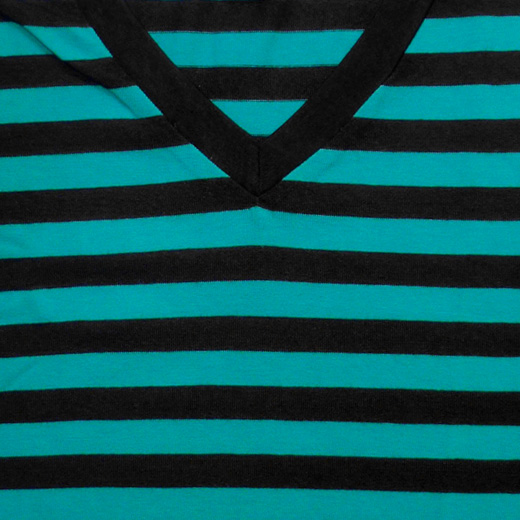 CLOSE-UP 1 - Stripey, Turquoise Top