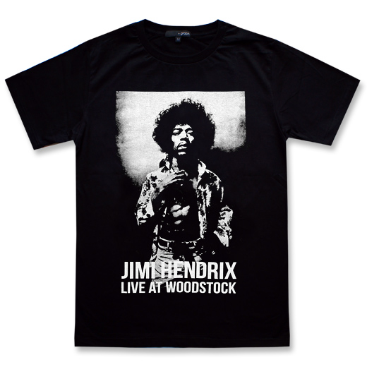 FRONT - Hendrix X Woodstock Black T-shirt