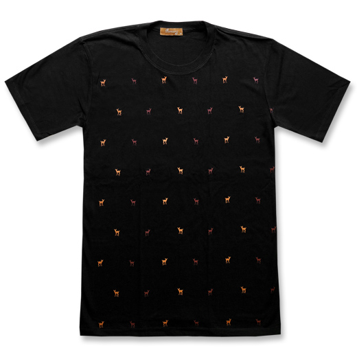 FRONT - Deers In Black T-shirt